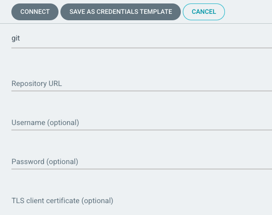 Image of the connect to repo using https parameters.